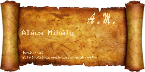 Alács Mihály névjegykártya