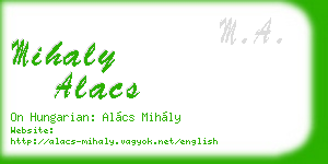 mihaly alacs business card